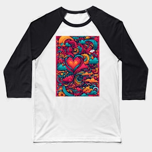 Colourful heart pattern for valentine's day Baseball T-Shirt